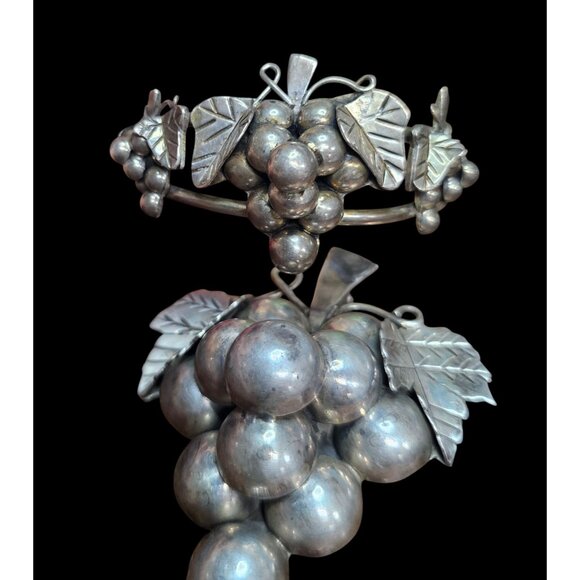 Vintage Mexico Sterling Silver Grape Cluster Jewelry 2 Bracelets 1 Pendant 114g - Picture 3 of 13